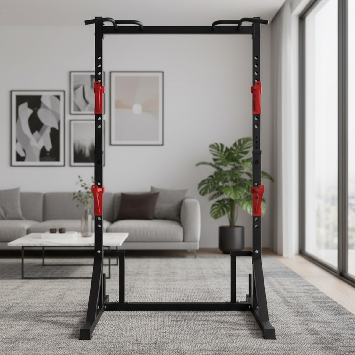 Squat Rack Power - Rack de fuerza ajustable con barra