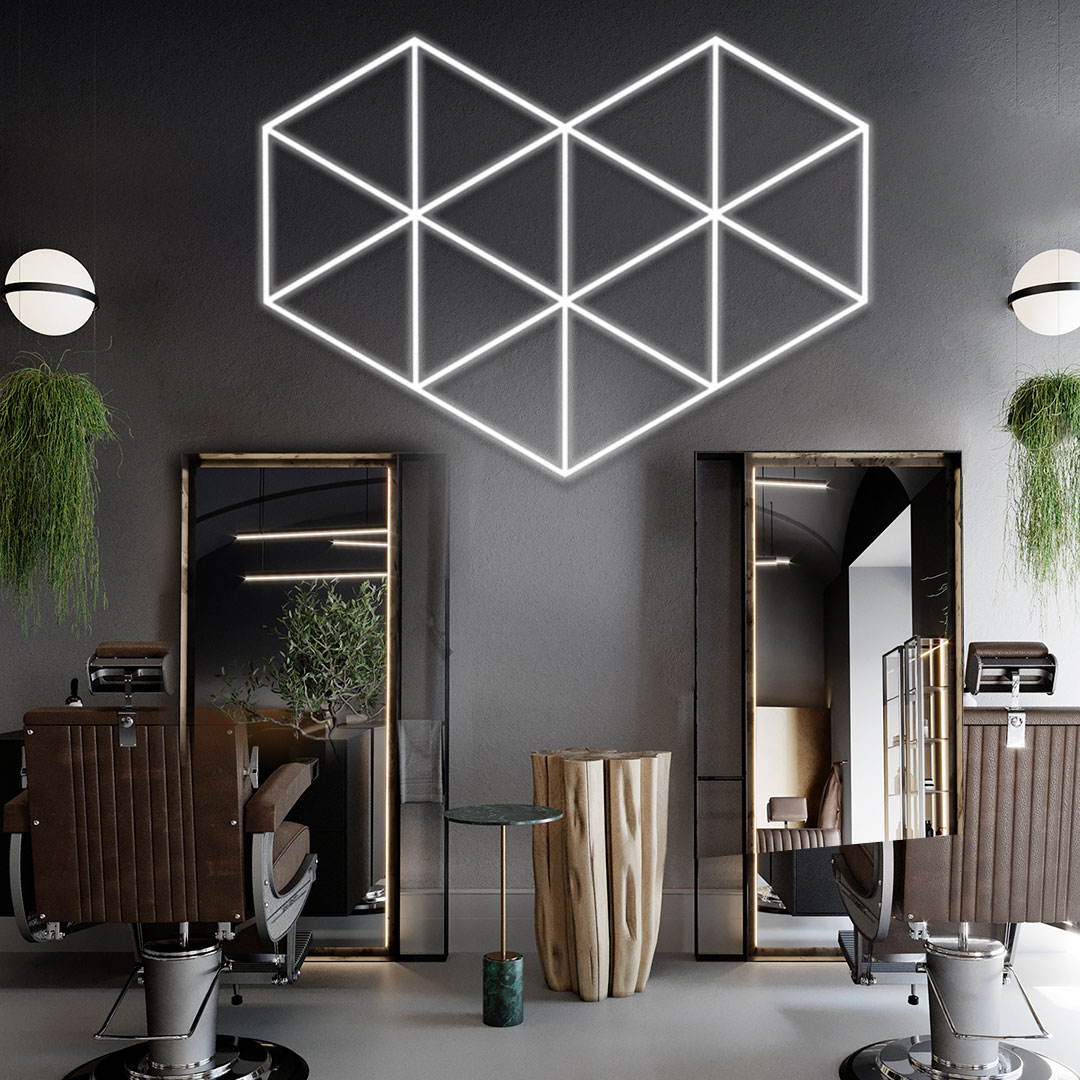 Home Gym Youtube - Tubo de Luz LED Hexagonal de