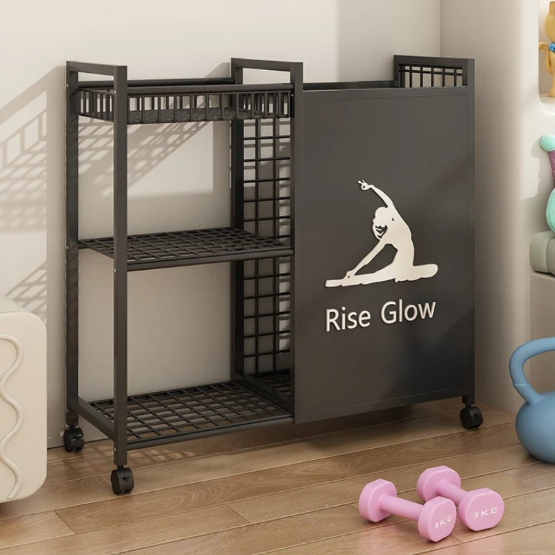 Home Gym Yoga Storage - Carro de ejercicios móvil con ruedas: