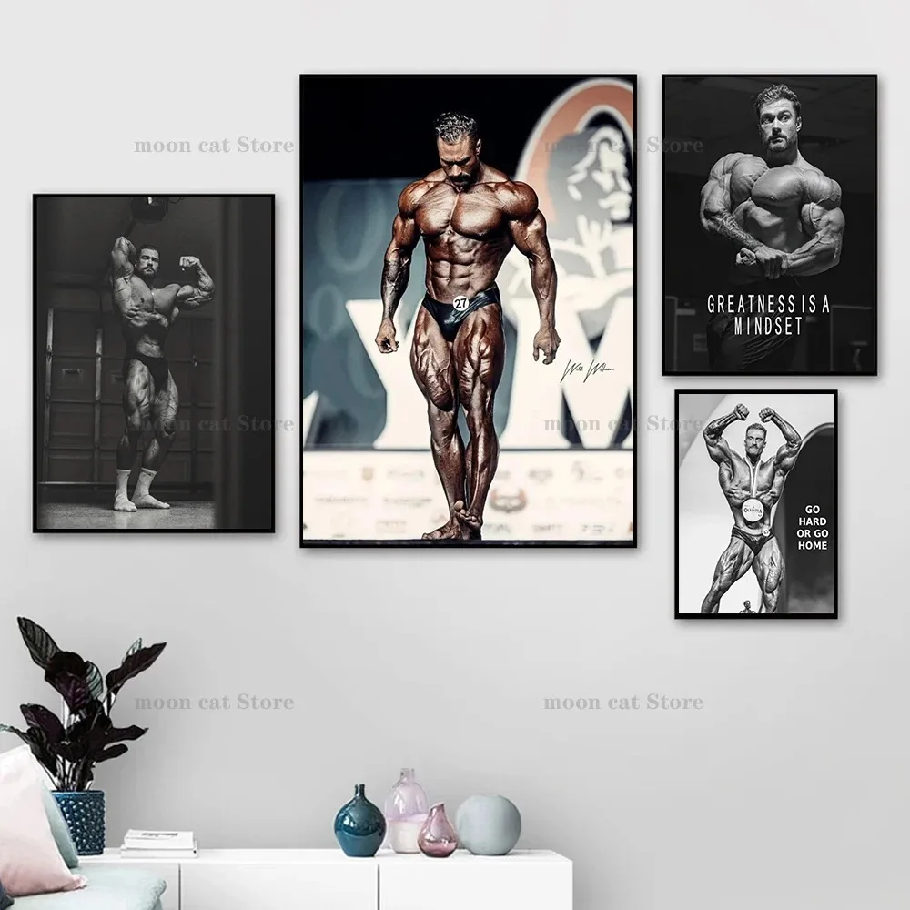 Home Gym Quotes - Pintura en lienzo de Chris Bumstead,