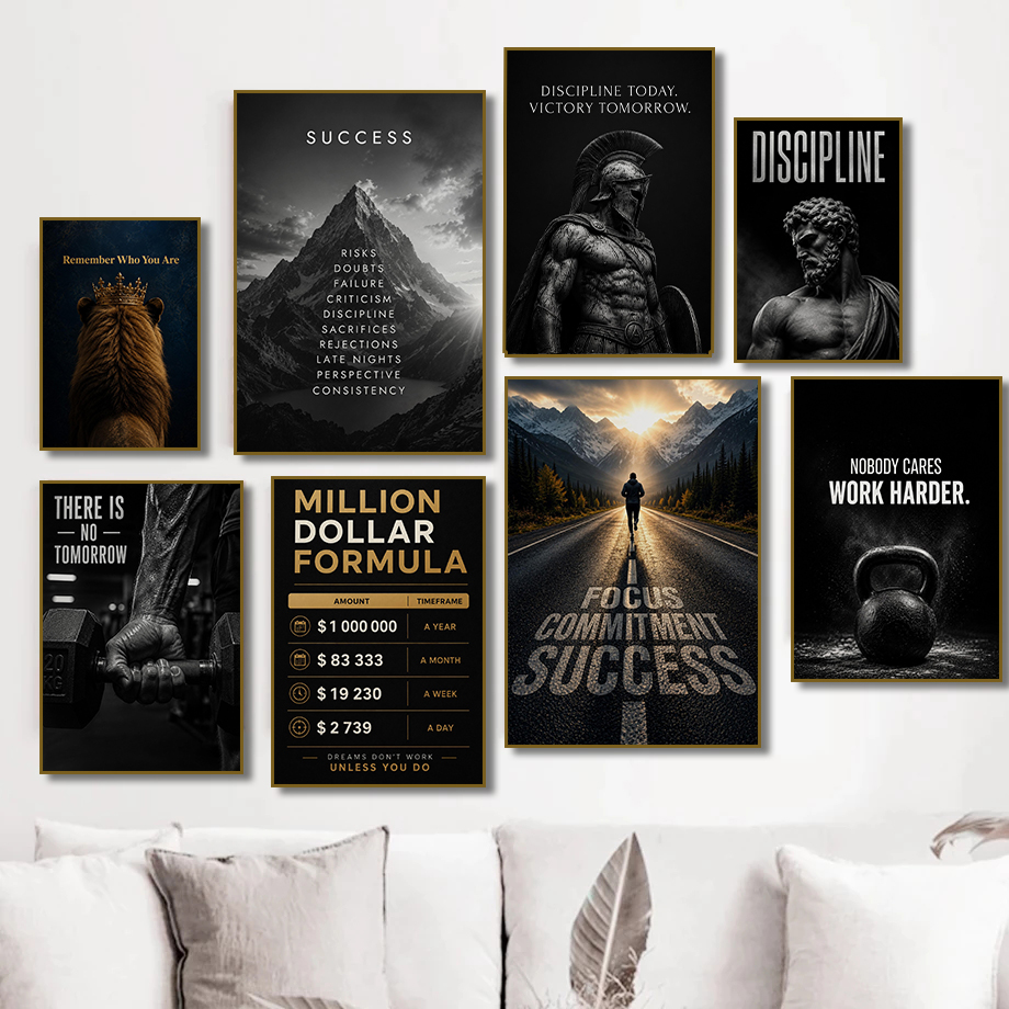 Home Gym Quotes - Póster Motivacional Moderno de Éxito en