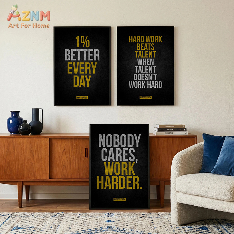 Home Gym Quotes - AZNM - Lienzo decorativo con cita