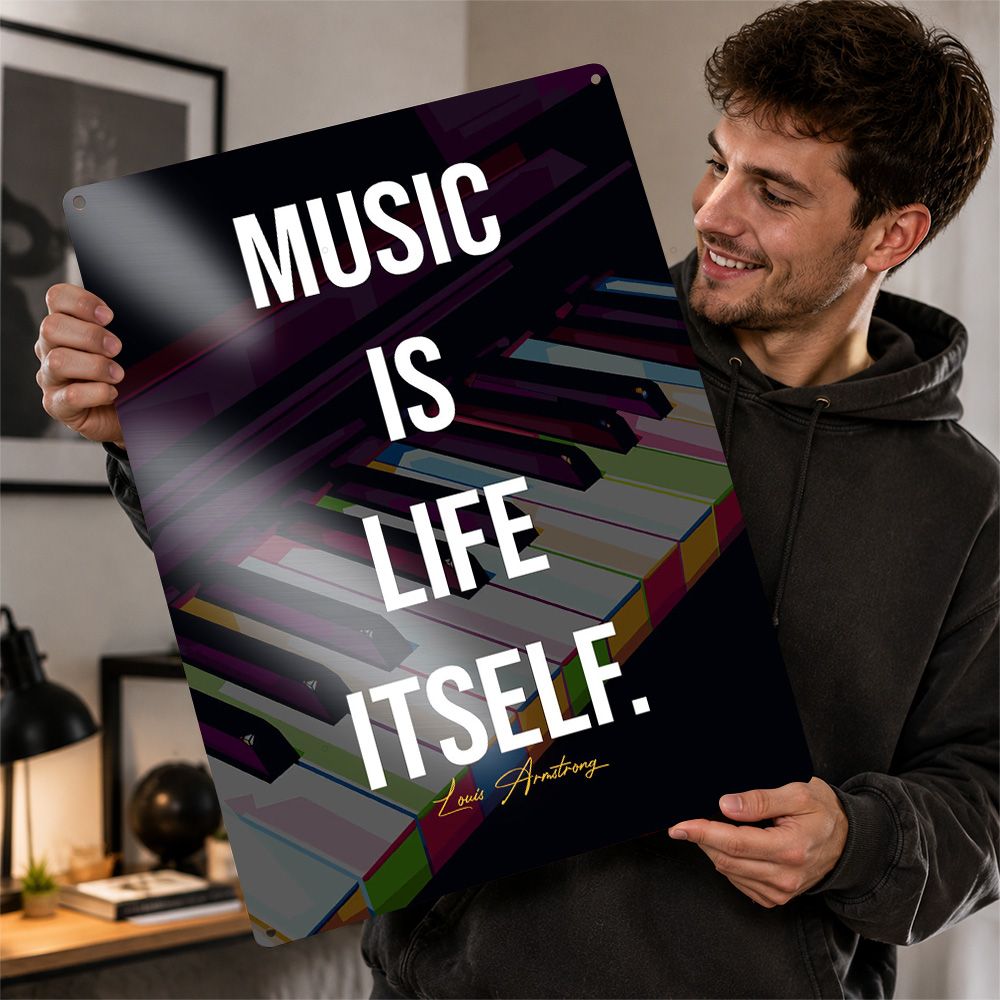 Home Gym Quotes - Póster Metálico con Frases de Piano,