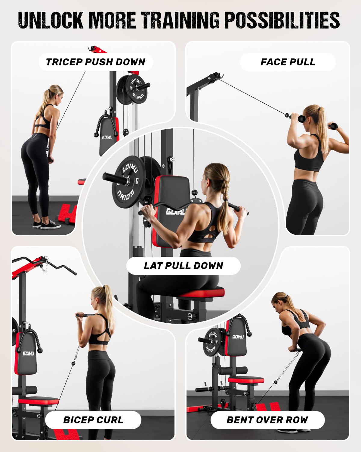 Máquina de Poleas 3 en 1 para  - Home Gym Lat Pulldown reseña y precio