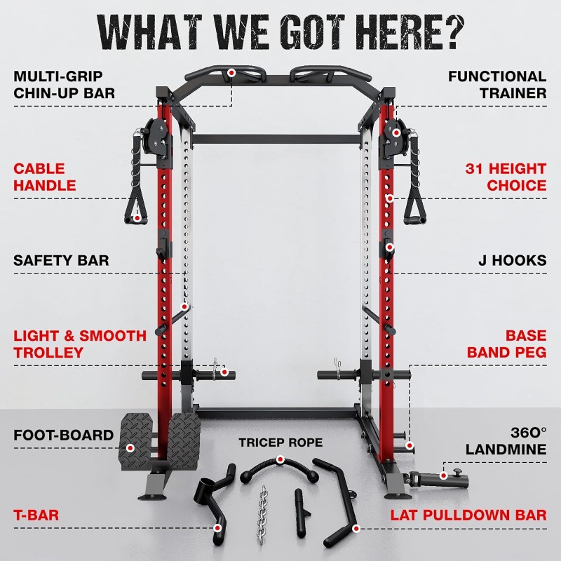 Jaula de potencia DP01, rack d - Squat Rack Power reseña y precio