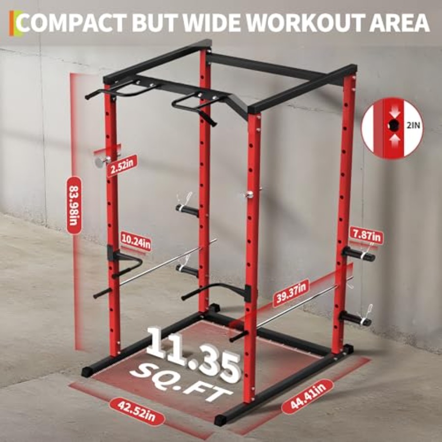 Jaula de potencia de alta resi - Squat Rack Power reseña y precio