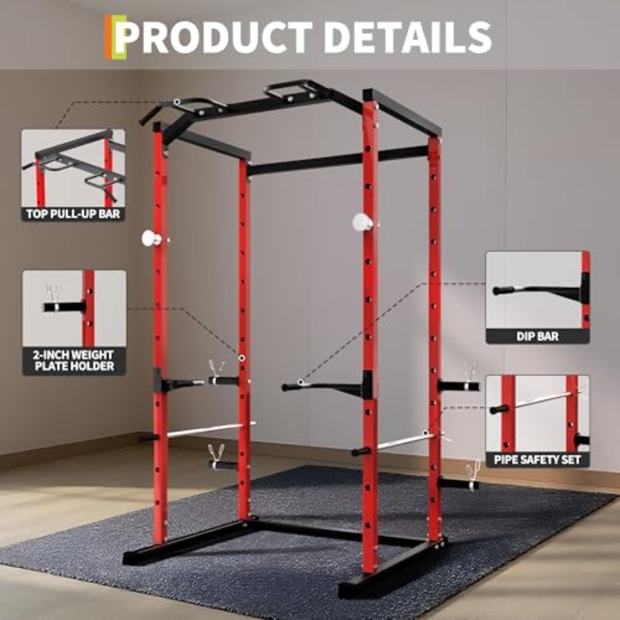 Jaula de potencia de alta resi - Squat Rack Power reseña y precio