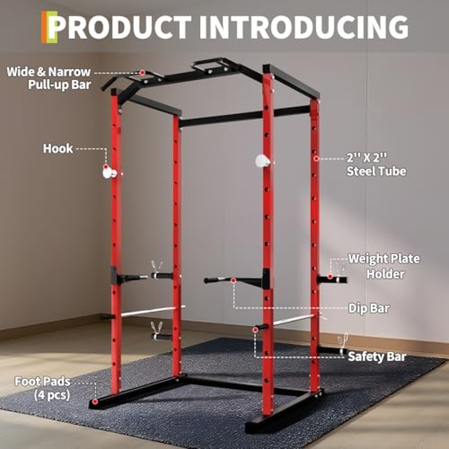 Jaula de potencia de alta resi - Squat Rack Power reseña y precio