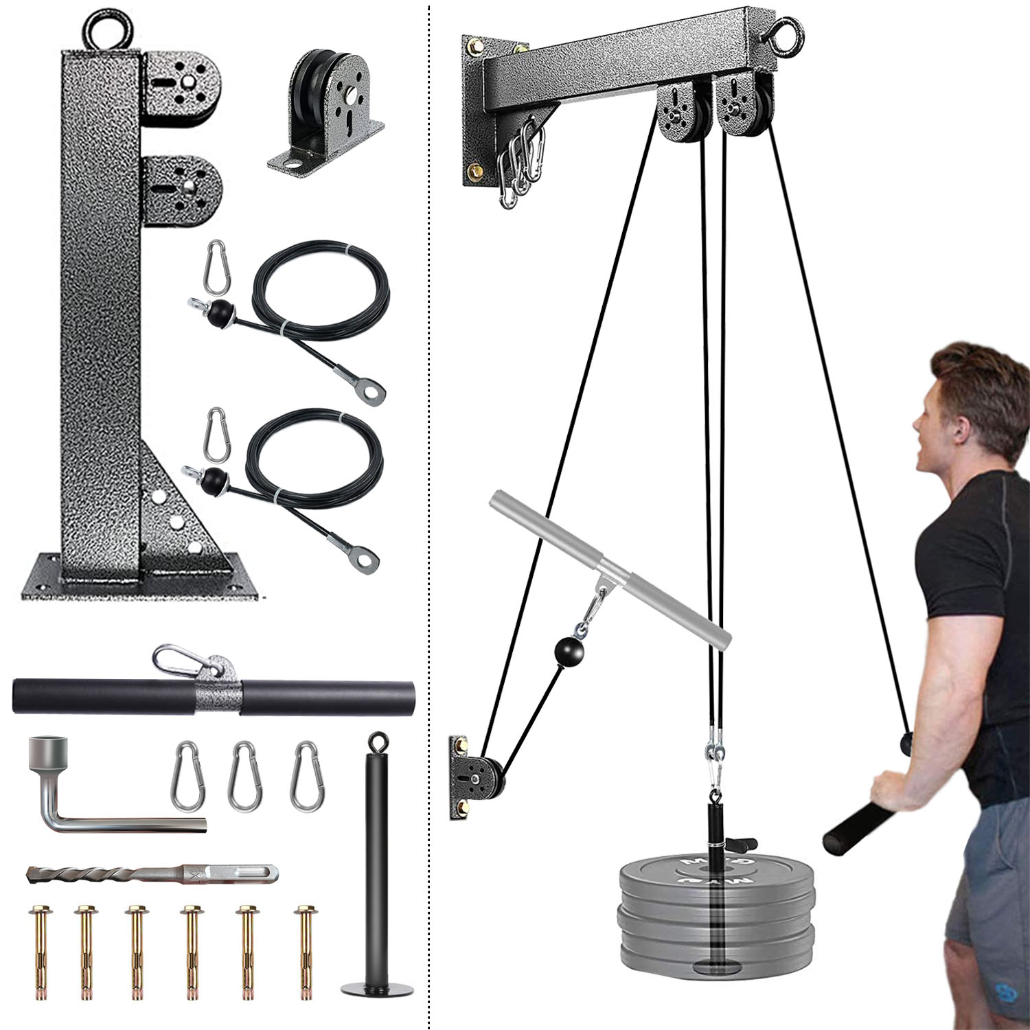 Sistema de polea montado en la - Cable Pulley System reseña y precio
