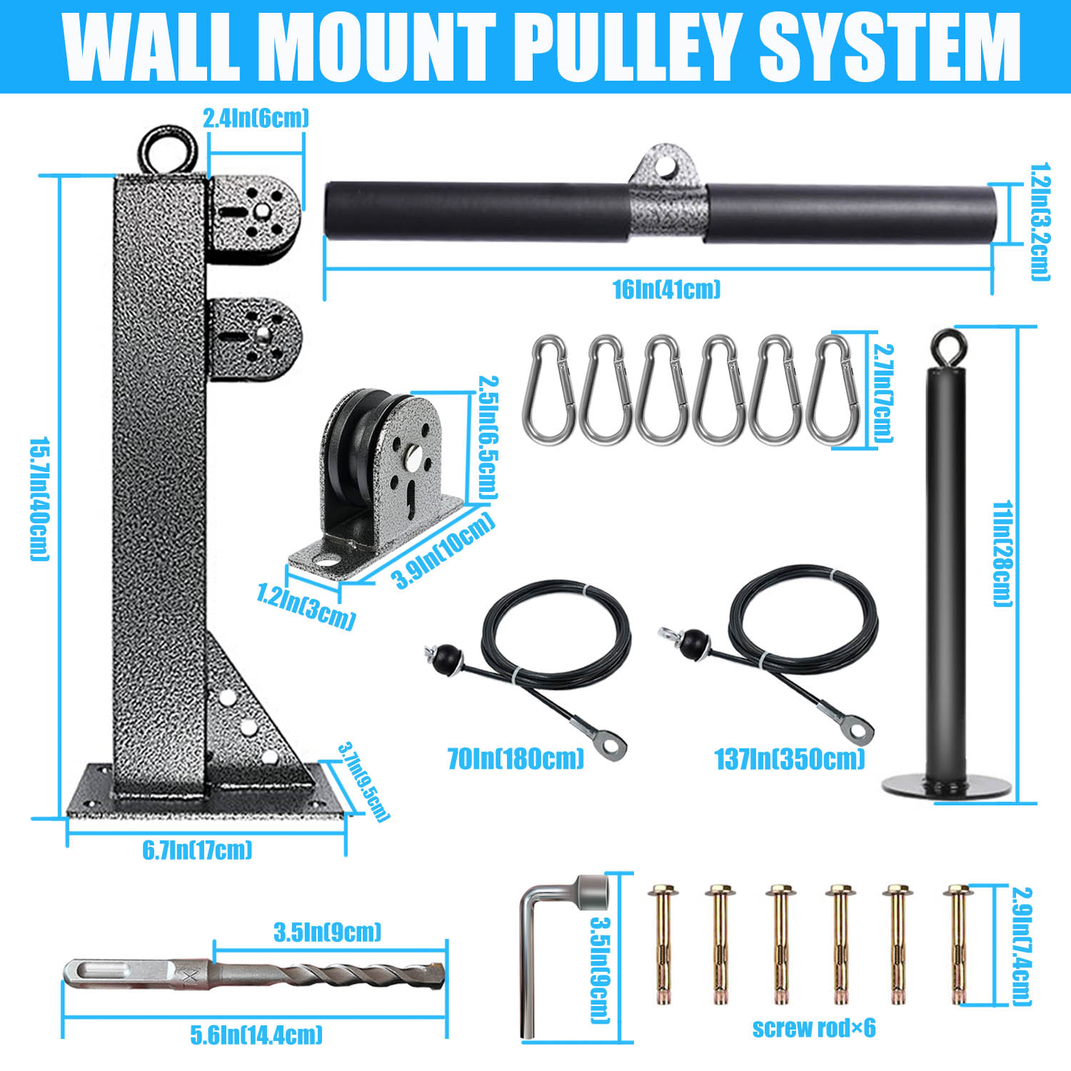 Sistema de polea montado en la - Cable Pulley System reseña y precio
