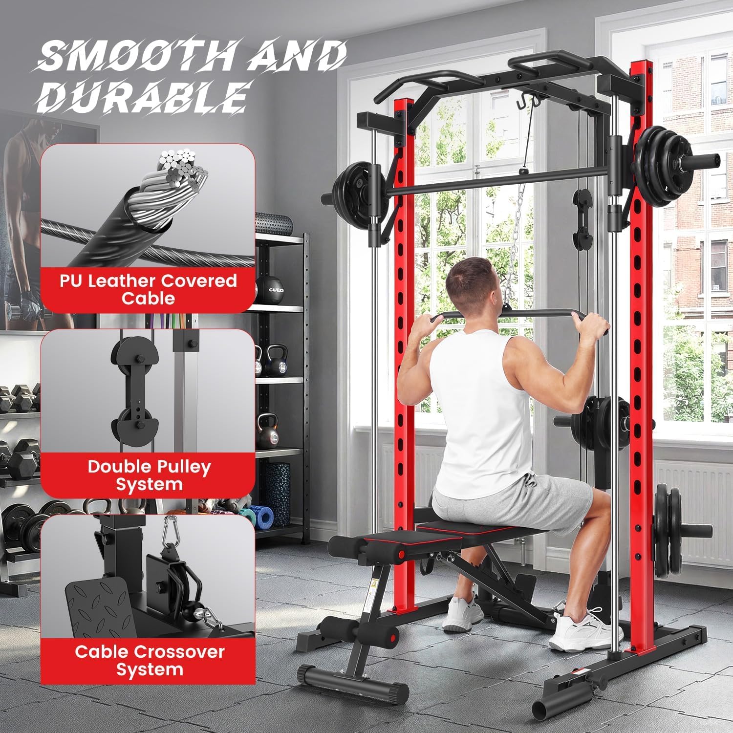 Máquina Smith Multifuncional c - Home Gym Lat Pulldown reseña y precio