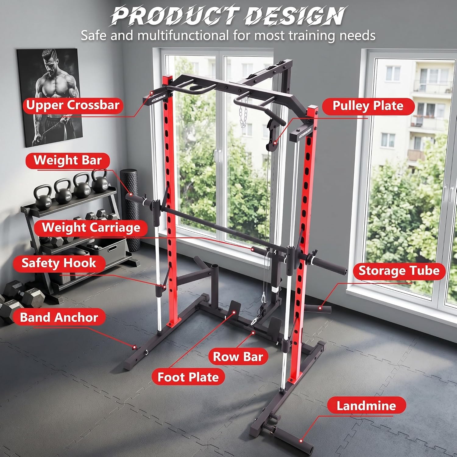 Máquina Smith Multifuncional c - Home Gym Lat Pulldown reseña y precio
