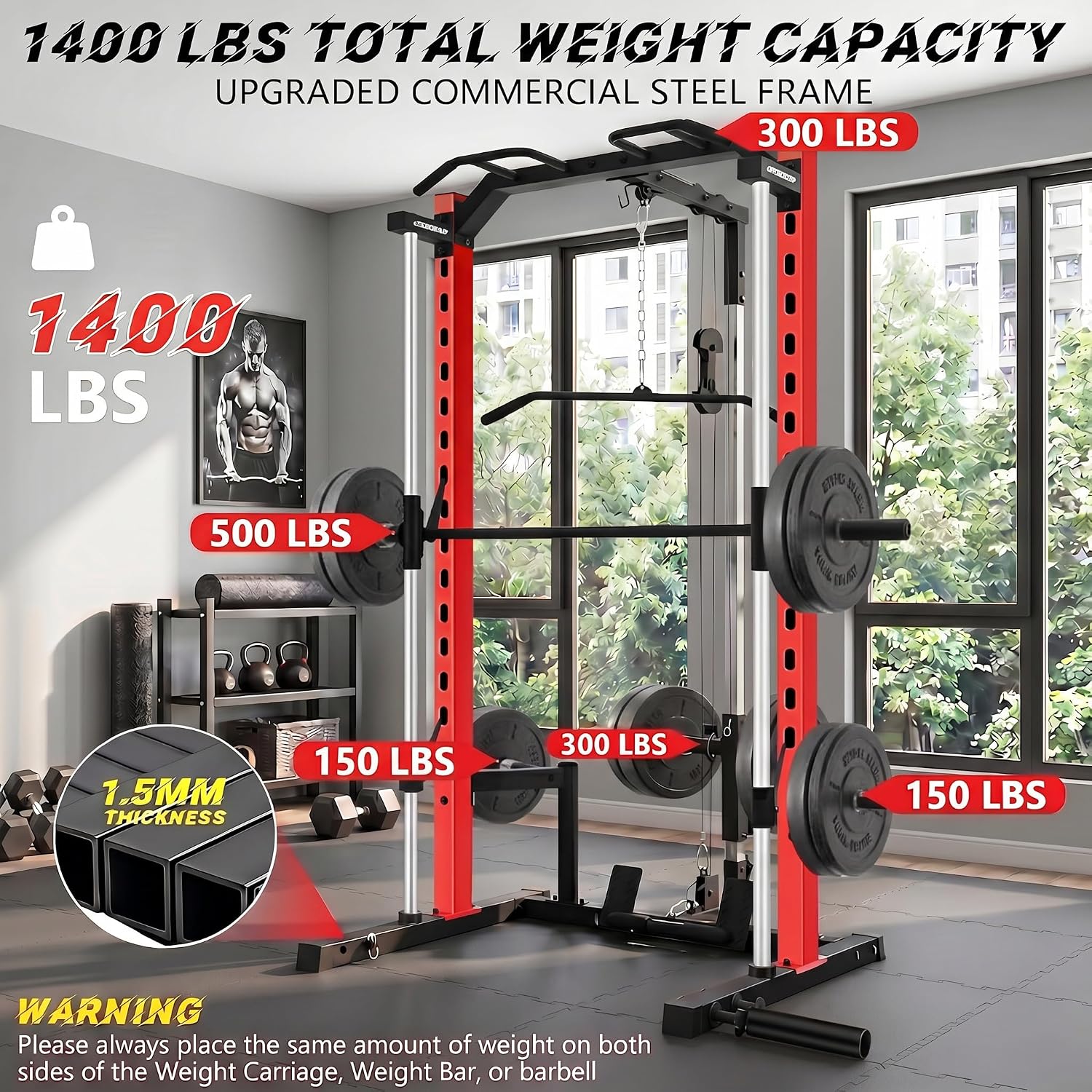 Máquina Smith Multifuncional c - Home Gym Lat Pulldown reseña y precio